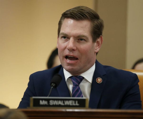 Eric Swalwell is shown on Capitol Hill in Washington