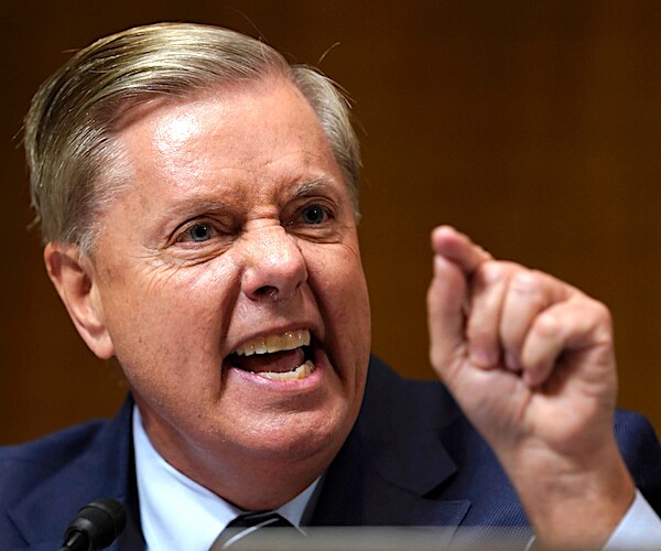 lindsey graham exults during a senate judiciary confirmation hearing for justice brett kavanaugh