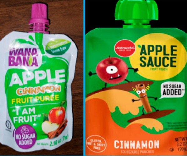 two of the applesauce puree packets found to contain, lead and chromium