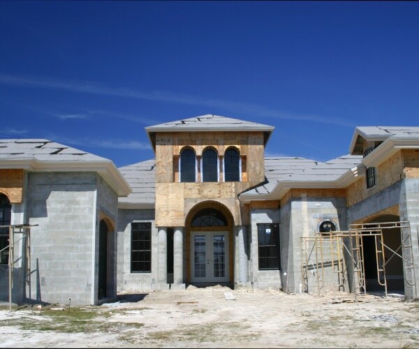 home being constructed is shown