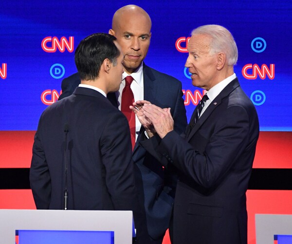 Julián Castro, Cory Booker, and Joe Biden