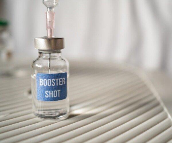 vial labeled "booster shot"