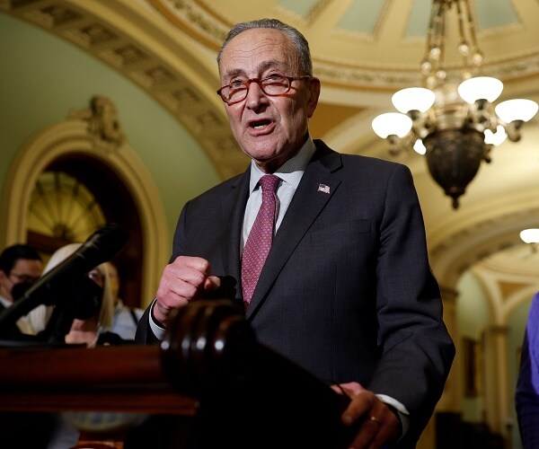 chuck schumer talks to press