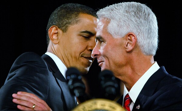 Charlie Crist Still Trying to Shake Obama's Hug