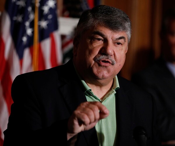 richard trumka speaks during a press conference