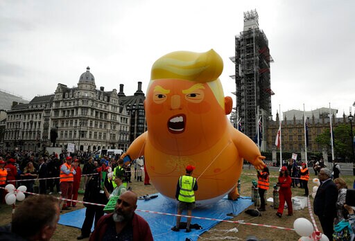 Trump Baby Blimp Flies in London as Protests Greet President