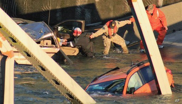 Bridge Collapse in Washington Caused by Truck Hitting Span