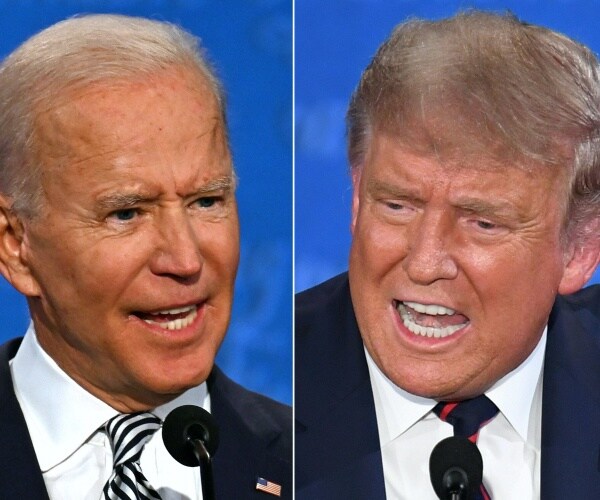 donald trump and joe biden on the debate stage