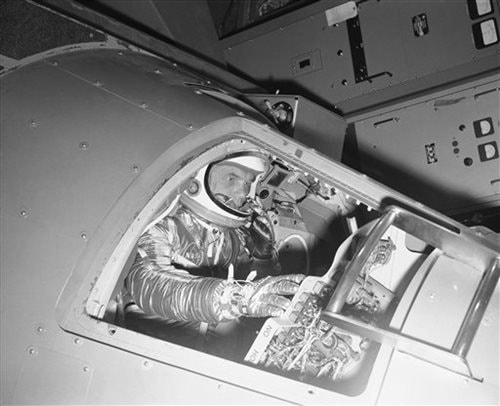 Glenn Inside Mercury Capsule