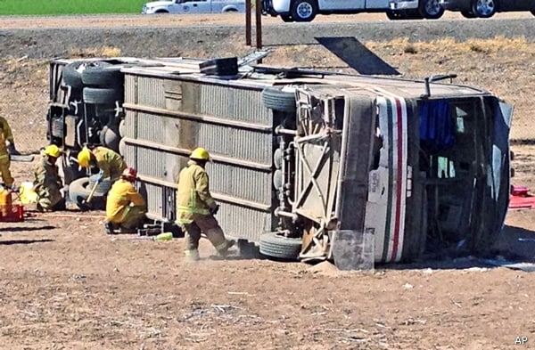 California Bus Crash: 4 Killed After Vehicle Slams into Metal Pipes