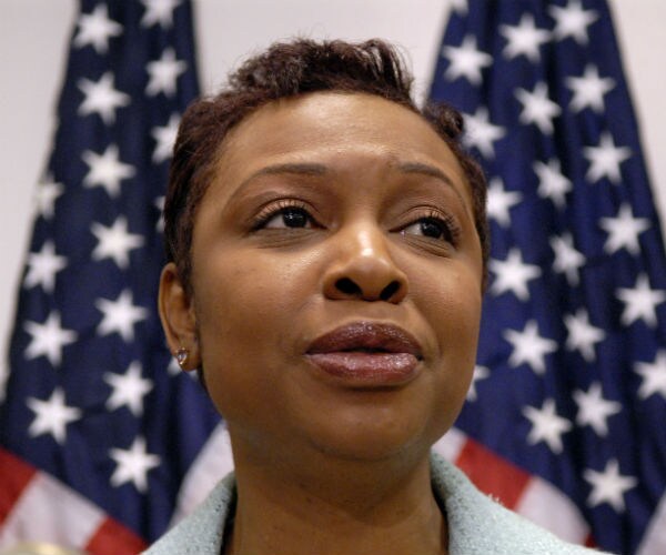 Rep. Yvette Clark, D-N.Y., speaks at a news conference 