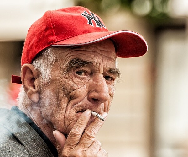 old man smoking