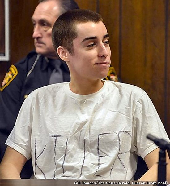 TJ Lane Wears 'Killer' T-shirt; Sentenced to Life in Chardon High Shooting