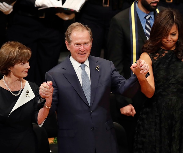 George Bush 'Dancing' at Dallas Memorial Noted, but Not Obama