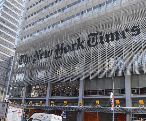 the exterior of the new york times building