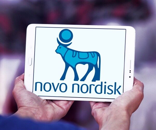 Novo Nordisk on screen of tablet