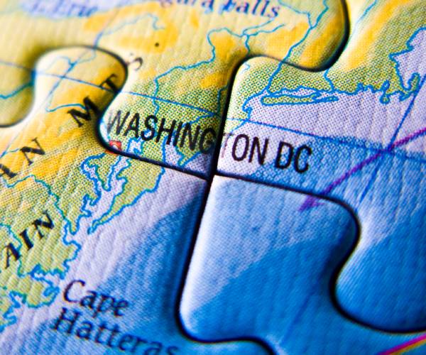 washington d c on a jigsaw puzzle map