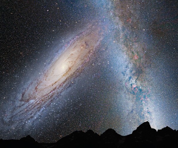 Andromeda, Milky Way Galaxies Sized Up for Eventual Collision