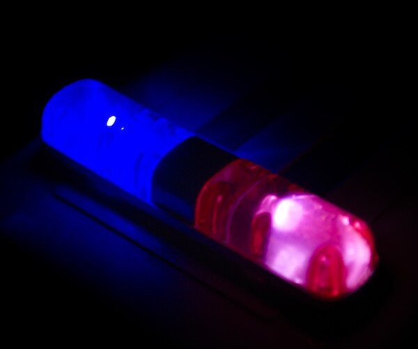 flashing lights on police car