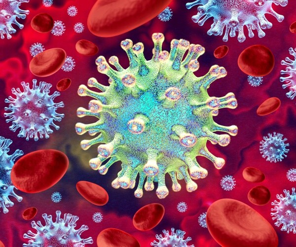 coronavirus with cells around it