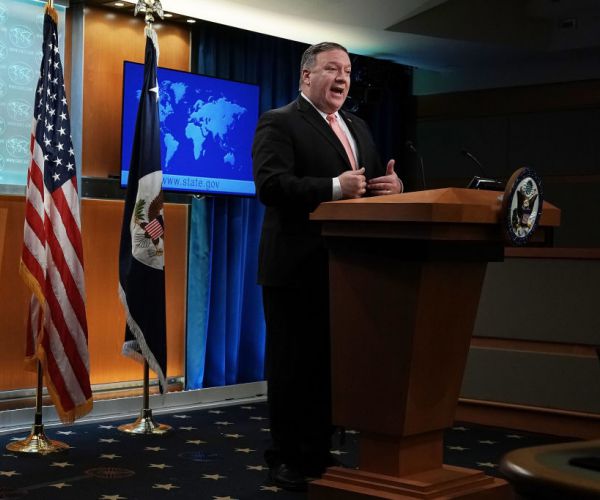 secretary of state mike pompeo speaks to members of the media tuesday. 