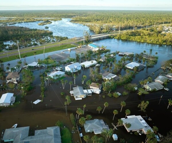 flooded neighborhood after major hurricane