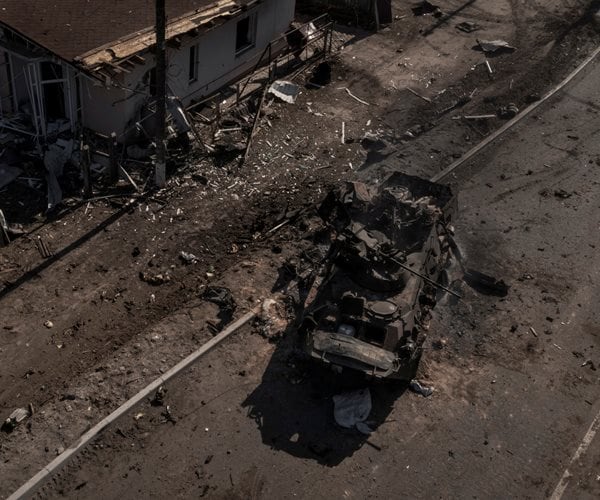 Destroyed Russian fighting vehicle