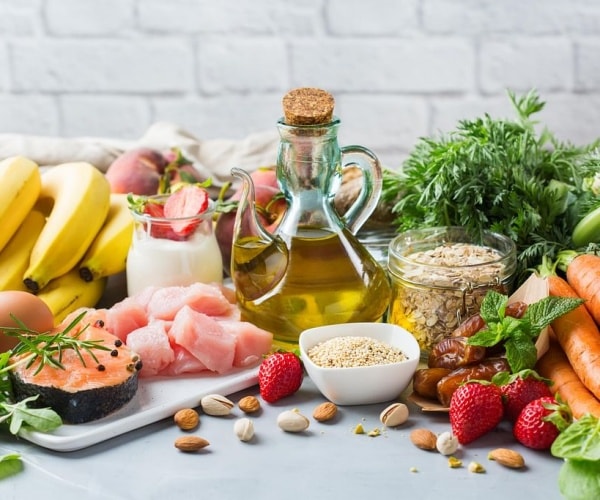 fruits, vegetables, fish on the Mediterranean diet