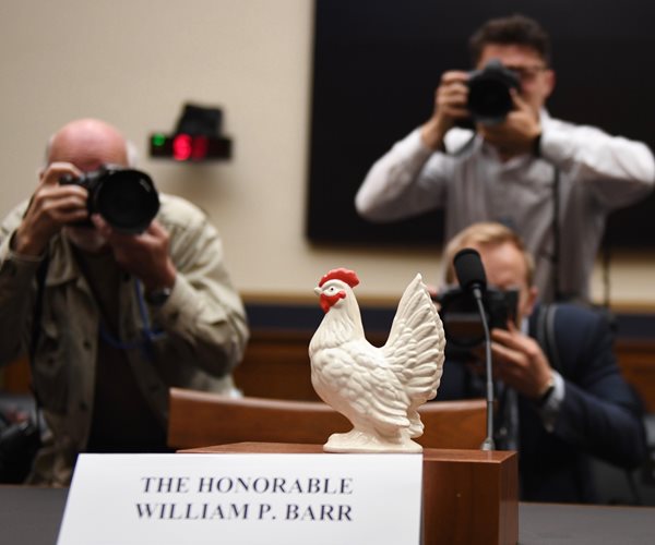 Empty Chair and a Prop Chicken: Barr Skips Mueller Hearing