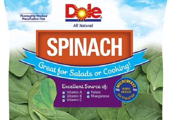 Dole Spinach Recall in 13 States Linked to Possible Salmonella 