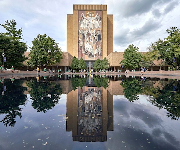 Touchdown Jesus on the campus of Notre Dame in South Bend, Indiana