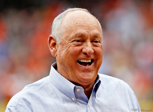 Nolan Ryan's First Pitch a Wild One at Houston Astros Home Opener (Video)