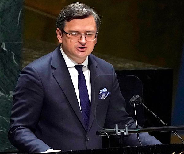 Ukrainian Foreign Minister Dmytro Kuleba speaks to the united nations