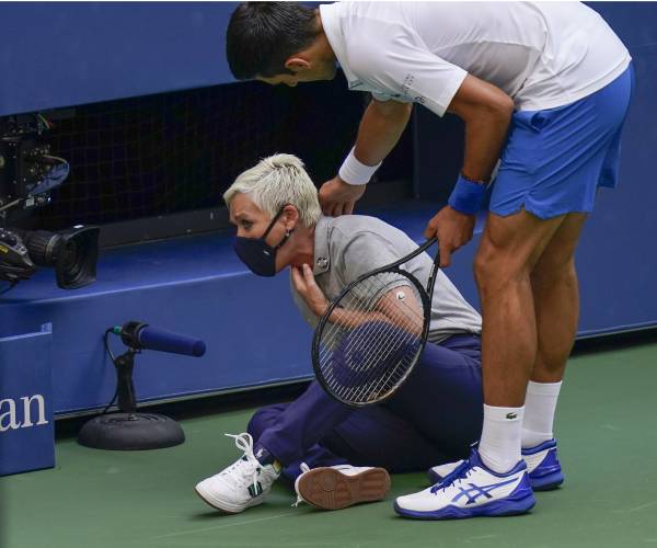 Djokovic Out of US Open After Hitting Line Judge With Ball