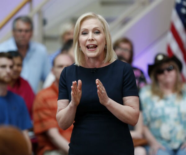 sen. kirsten gillibrand speaks during a fox news town hall in dubuque, iowa.