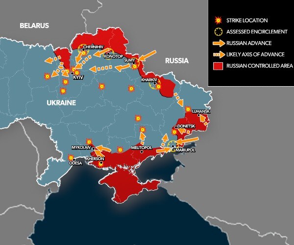 a map of russian controlled areas of ukraine