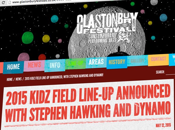 Stephen Hawking's Glastonbury Music Fest Gig Is a Kid Thing