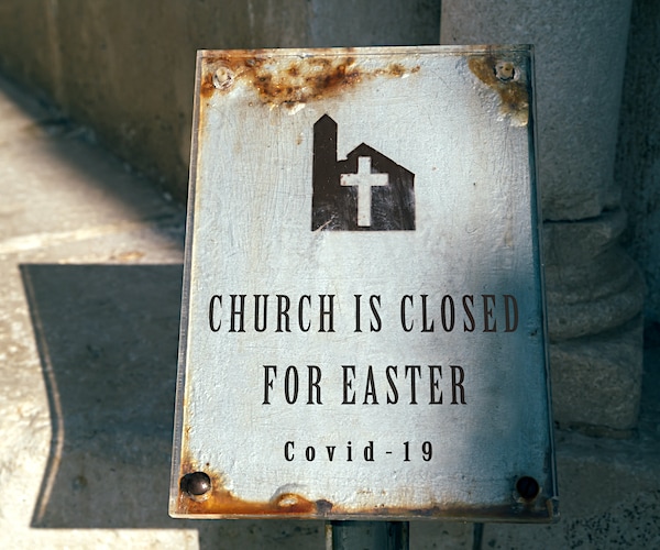 a church sign saying easter services are closed