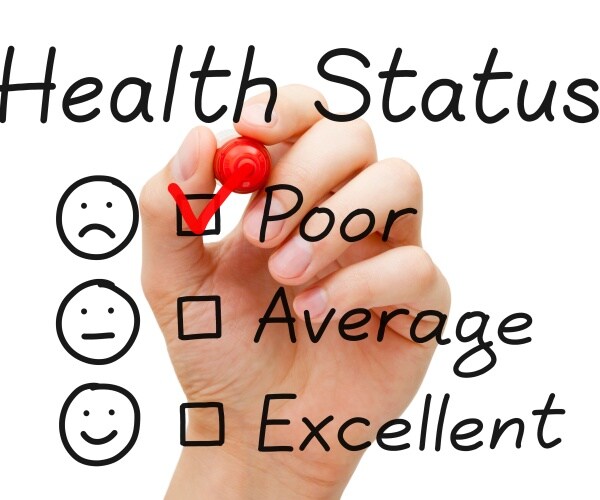 checklist for health, the box next to 'poor' is checked