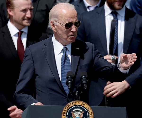 Joe Biden gestures while speaking