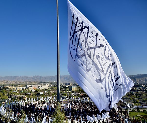 A Taliban flag in Afghanistan