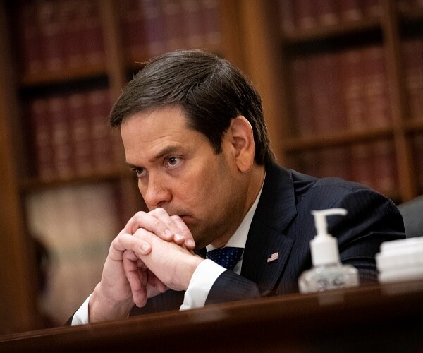 marco rubio sits with head resting on hands