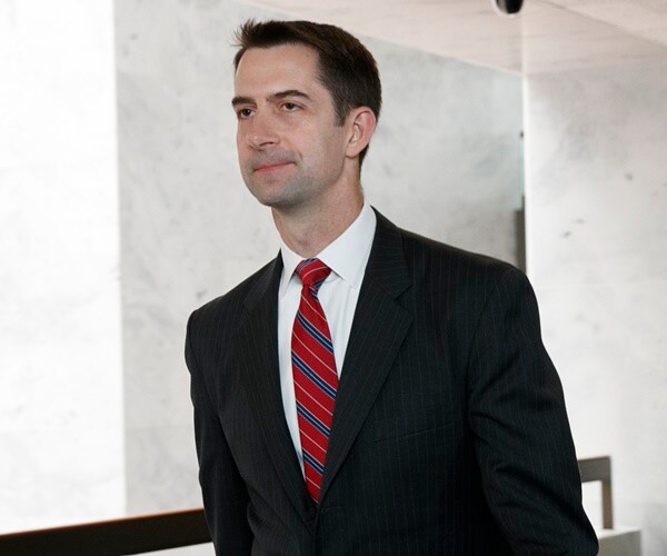 sen. tom cotton walks through capitol hill