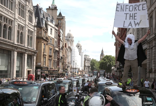 London Uber Protest: Taxi Drivers Snarl Traffic to Oppose Rideshare App