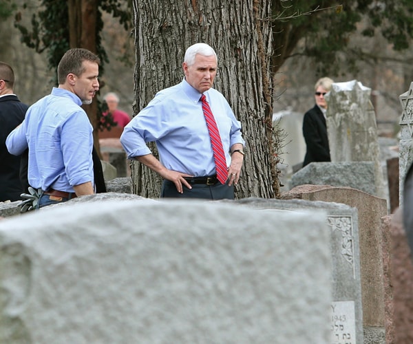 Mike Pence Visits Cemetery After Jewish Headstones Toppled