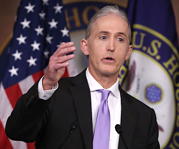 trey gowdy gestures during a news conference