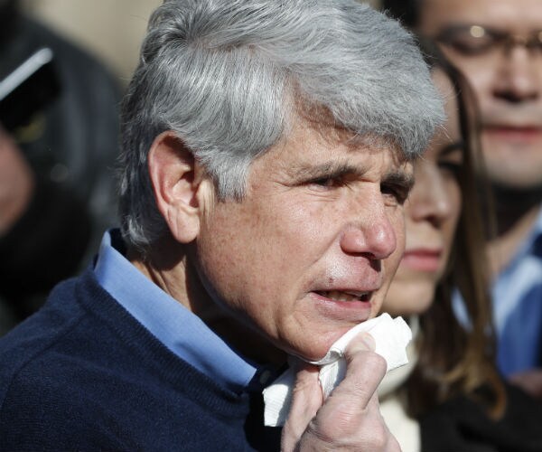 Former Illinois Gov. Rod Blagojevich is shown with a head full of gray hair