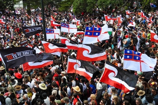 42,000 Crowd New Zealand's Parliament Grounds in Support of Maori Rights