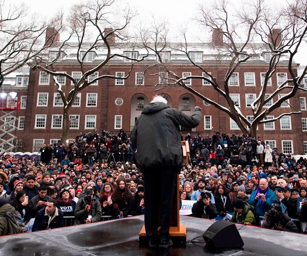 bernie sanders speaks to a 2020 presidential campaign rally to kick off his run for the white house