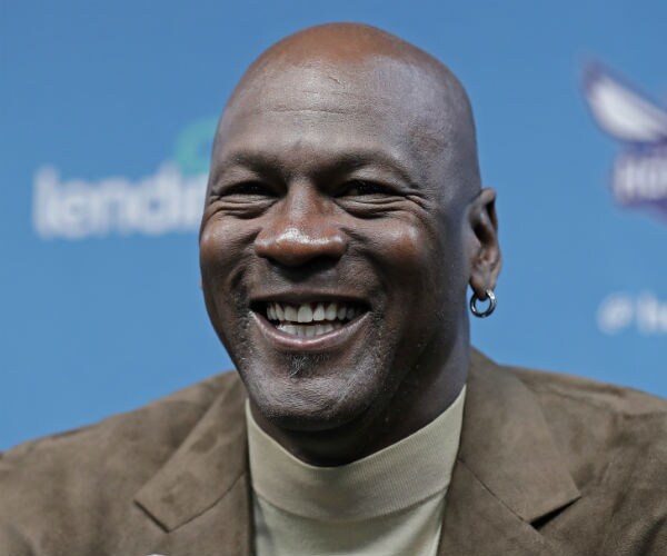 Michael Jordan speaks to the media during a news conference in Charlotte, N.C., Tuesday, Feb. 12, 2019. 